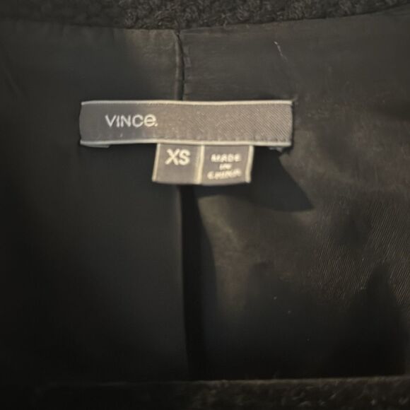 Vince For Bergorf Goodman Black Leather Trim Wool Tweed Moto Jacket Size XS - Picture 5 of 13